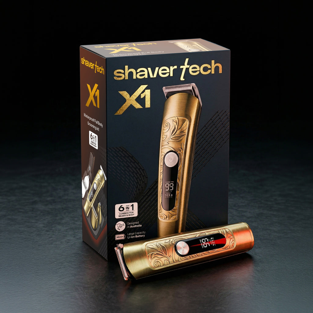 ShaverTech X1 Gold Edition - Beard Trimmer and Full Body Hair Trimmer